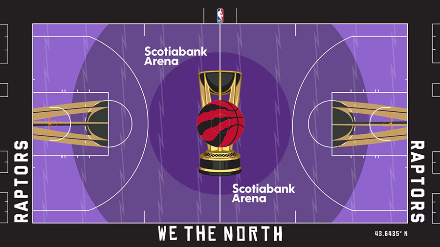 toronto raptors nba cup court 2024